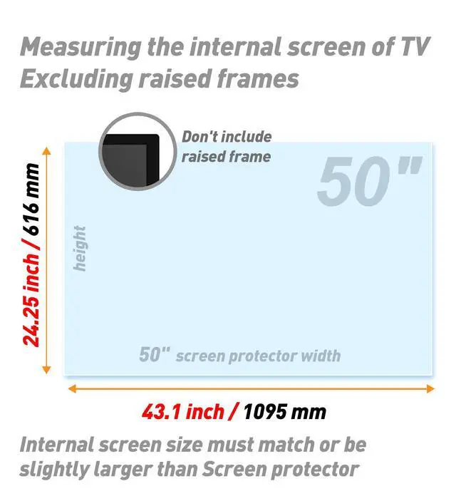 Alt view image 5 of 7 - BU TV Screen Protector 50 Inch Anti-Glare Film, Anti Blue Light, Anti-Scratch, Glare Stopper