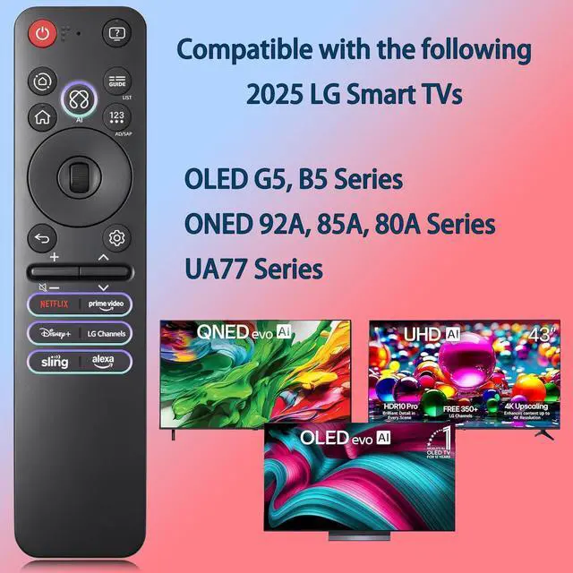 Alt view image 3 of 7 - MR25GA AKB76046602 Magic AI Remote Compatible with LG All 2019 to 2025 TVs