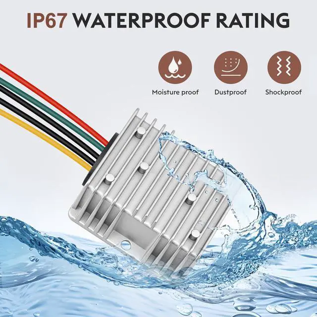 Alt view image 5 of 7 - Acc Control 20A 240W DC 24V 36V 48V Step Down to 12V Buck Converter Golf Cart Volt Voltage Reducer Regulator Waterproof Transformer with Fuse