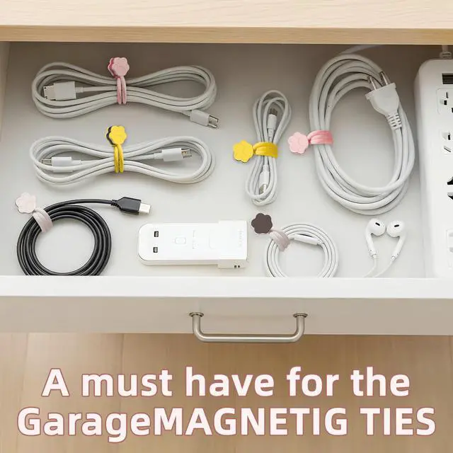 Alt view image 5 of 7 - Cute Dog Paw Magnetic Cable Ties (24 Pack, 7.28 In) silicone cable ties reusable,Strong magnetic adsorption,Great for Bundlingand Organizing, Holding Stuff Book Markers, Fridge Magnets (Multicolor)