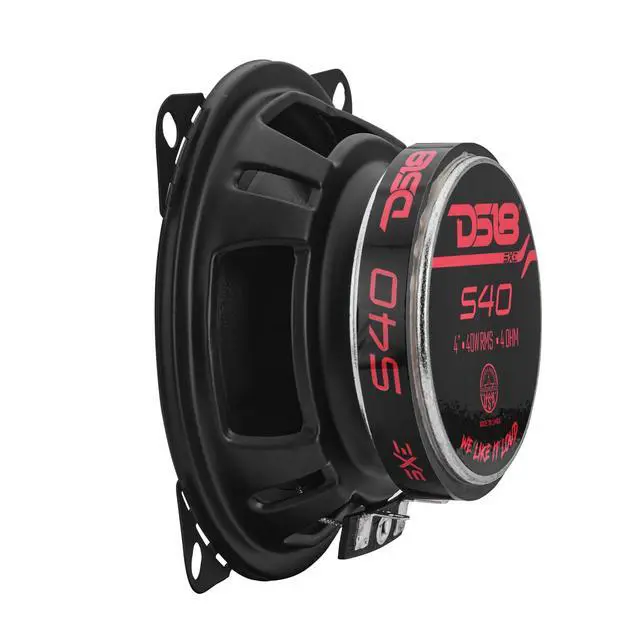 Alt view image 7 of 7 - S40 4 Inch Car Audio Coaxial Speaker Pair - 120W Max (40W RMS) 4 Ohm 2-Way Coax with Grill, Black Matte Steel Basket, and Barium Ferrite Magnet - Upgrade Factory Speakers