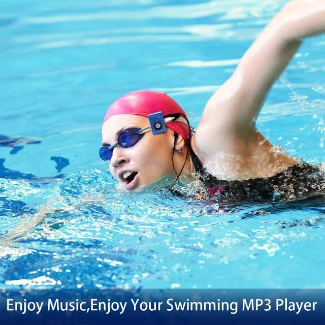 Alt view image 3 of 7 - IPX8 Water Proof MP3 Player for Swimming, 8GB Underwater Music Player with Lossless Sound, Secure Clip & Water Proof Headphones for Diving, Surfing, Running, Skiing (Blue)