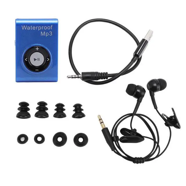 Alt view image 7 of 7 - IPX8 Water Proof MP3 Player for Swimming, 8GB Underwater Music Player with Lossless Sound, Secure Clip & Water Proof Headphones for Diving, Surfing, Running, Skiing (Blue)