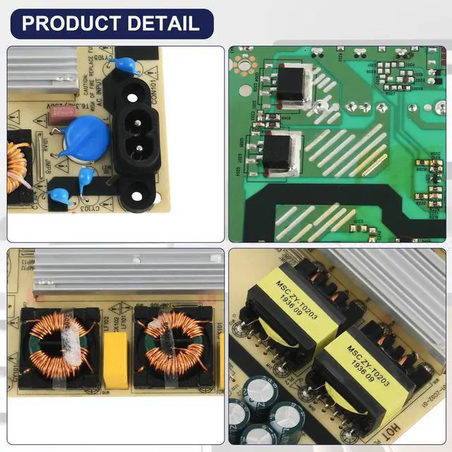 Alt view image 5 of 7 - Power Supply Board TV7001-ZC02-01 for ONN & Haier 70in TV | Replaces E021M425-J1/J3, E021M509-A2/B2. 220V input, 12V/24V output. FR-4 PCB. 5 safety protections
