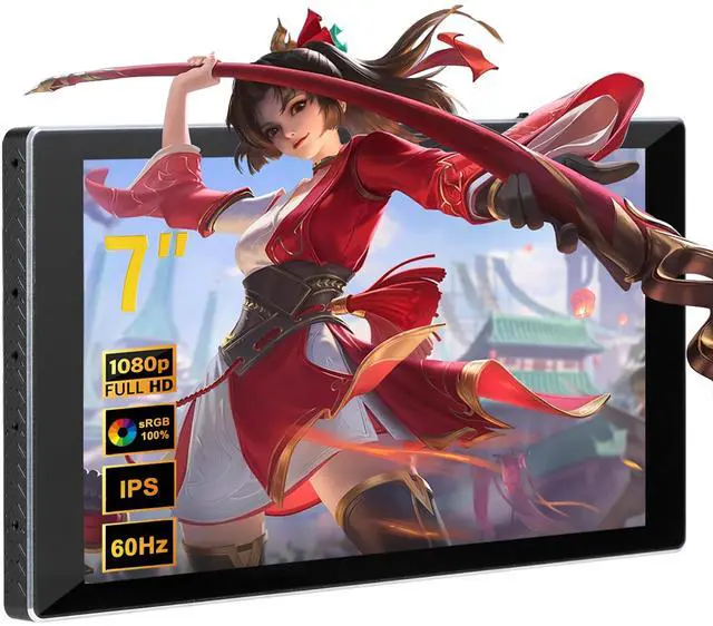Main image of 7 inch Portable Monitor 1080P FHD 60Hz Mini Pocket Touchscreen Display USB C HDMI Ultra Thin Lightweight IPS Second Screen Gaming for Raspberry Pi 5/4 PC/Laptop/PS5/XBOX/Switch