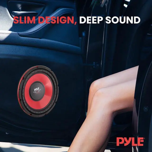 Alt view image 7 of 7 - 10" Car Audio Subwoofer, 600W Max Power, 4 Ohm Single Voice Coil Woofer, Red Electroplated Cone, 1.5" Kapton Voice Coil, Deep Bass Speaker for Vehicle Stereo Systems