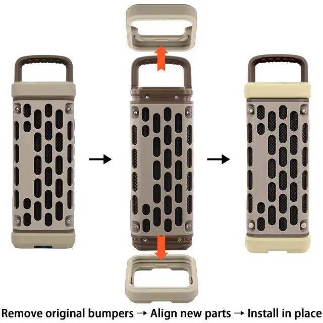 Alt view image 4 of 7 - for Turtlebox Ranger Bumpers, Protective Snap-On Covers, Yellow | Premium Soft Silicone Material, Shock Cushioning, Enhanced Grip, Long-Lasting Performance