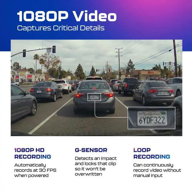 Alt view image 3 of 7 - M200 Mini Dash Cam WiFi Dashcam - Single Channel Dash Cam for Broad Road Coverage - Built-in WiFi - Full HD Resolution - Parking Monitor - App Connectivity - Collision Detection - Night Vision