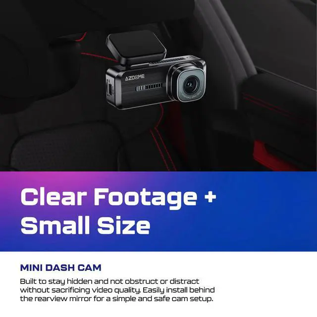Alt view image 6 of 7 - M200 Mini Dash Cam WiFi Dashcam - Single Channel Dash Cam for Broad Road Coverage - Built-in WiFi - Full HD Resolution - Parking Monitor - App Connectivity - Collision Detection - Night Vision