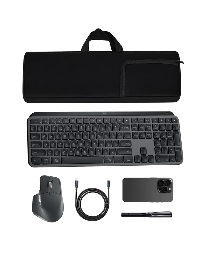 Alt view image 3 of 7 - Keyboard Travel Sleeve for Logitech MX Keys/MX Master Keys S Keyboard Mouse Keyboard Bag,Shockproof Waterproof Neoprene Case for Keyboards(Bag Only) (Black)
