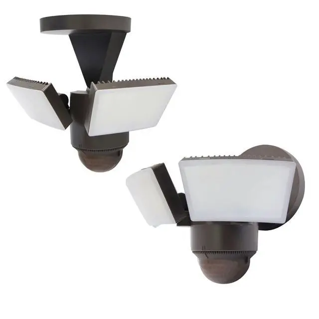 Alt view image 7 of 7 - LED Outdoor Motion Sensor Security Floodlight 1100 Lumens, 180° Detection, Weatherproof Design, Versatile Eave or Wall Mounting, Exit Detection, Rotatable Sensor BZ