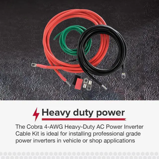Alt view image 4 of 6 - 10 Cable Installation Kit for High Wattage Power Inverters | Compatible With 1500 Watt and 2500 Watt Output Power Inverters