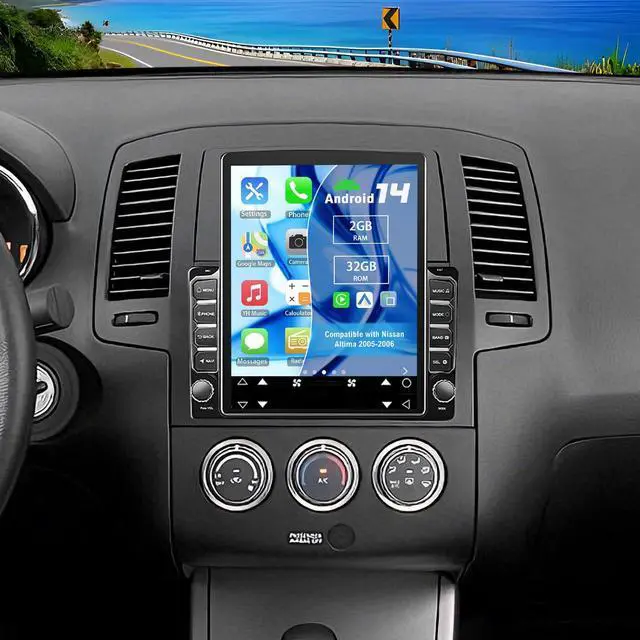 Main image of Double Din Car Stereo Upgrade Radio for Nissan Altima 2005-2006 | Android 14 9.7" Touchscreen w/Wireless Carplay Android Auto GPS WiFi Bluetooth RDS DSP SWC Mirrorlink Backup Camera