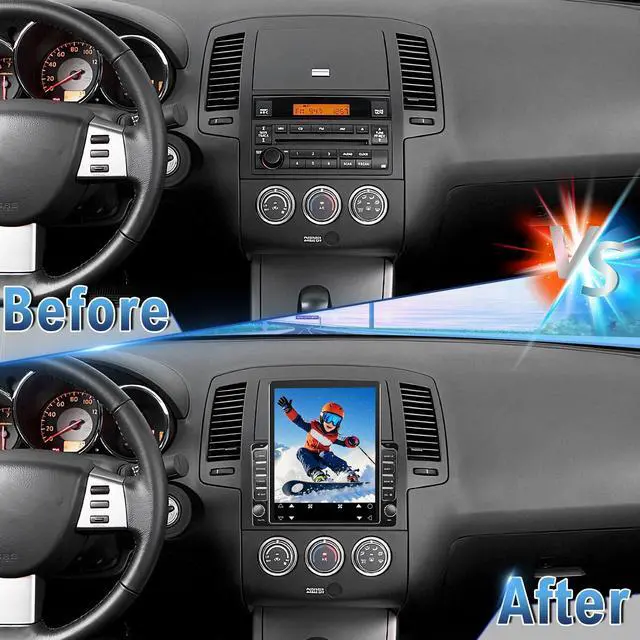 Alt view image 2 of 7 - Double Din Car Stereo Upgrade Radio for Nissan Altima 2005-2006 | Android 14 9.7" Touchscreen w/Wireless Carplay Android Auto GPS WiFi Bluetooth RDS DSP SWC Mirrorlink Backup Camera