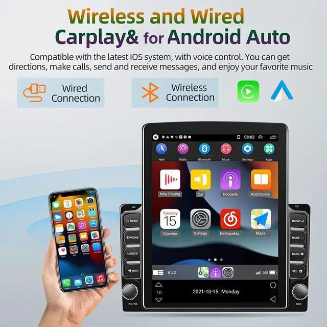 Alt view image 5 of 7 - Double Din Car Stereo Upgrade Radio for Nissan Altima 2005-2006 | Android 14 9.7" Touchscreen w/Wireless Carplay Android Auto GPS WiFi Bluetooth RDS DSP SWC Mirrorlink Backup Camera