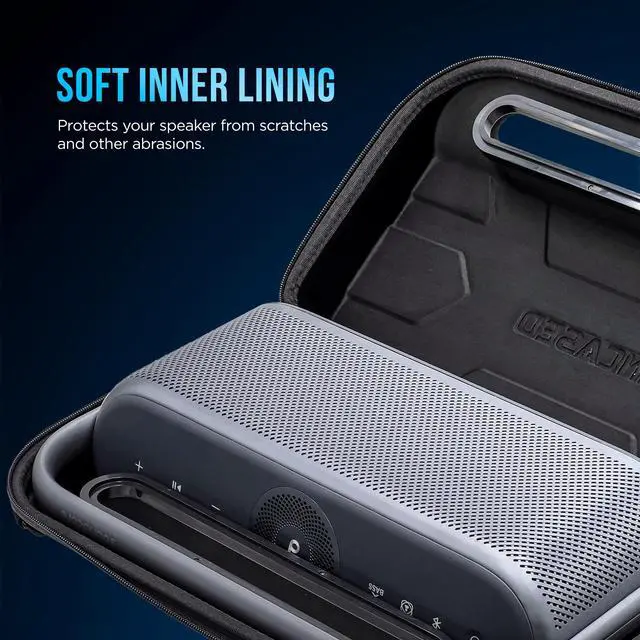 Alt view image 2 of 7 - Travel Case for Soundcore Motion X600 Bluetooth Speaker - Protective EVA Hard Shell with Carrying Handle (Black)