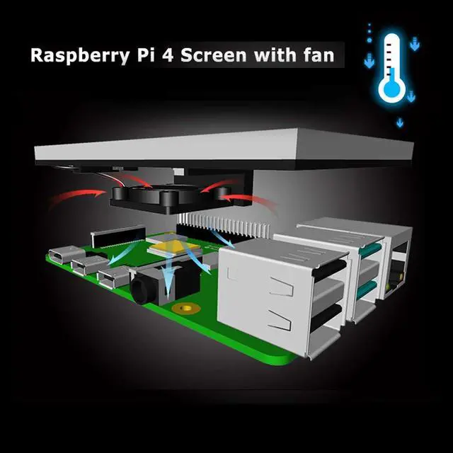 Alt view image 2 of 7 - for Raspberry Pi 4 Touch Screen with Case, 3.5 inch Touchscreen with Fan, 320x480 Monitor TFT LCD Game Display