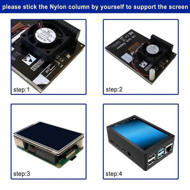 Alt view image 3 of 7 - for Raspberry Pi 4 Touch Screen with Case, 3.5 inch Touchscreen with Fan, 320x480 Monitor TFT LCD Game Display
