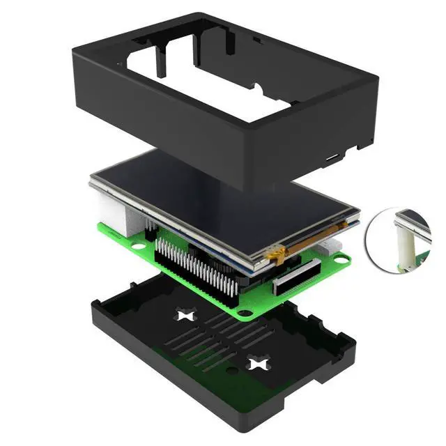 Alt view image 4 of 7 - for Raspberry Pi 4 Touch Screen with Case, 3.5 inch Touchscreen with Fan, 320x480 Monitor TFT LCD Game Display
