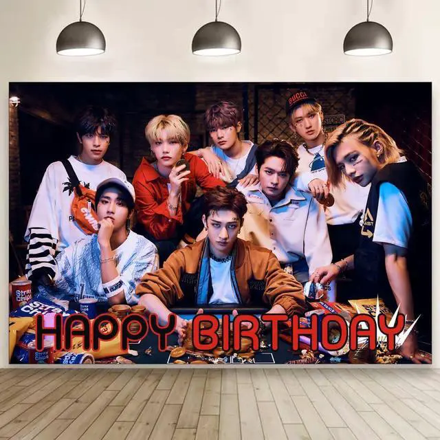 Main image of Background Birthday Decorations, Happy Birthday Banner Backdrop for Birthday Party Supplies (5x3ft)