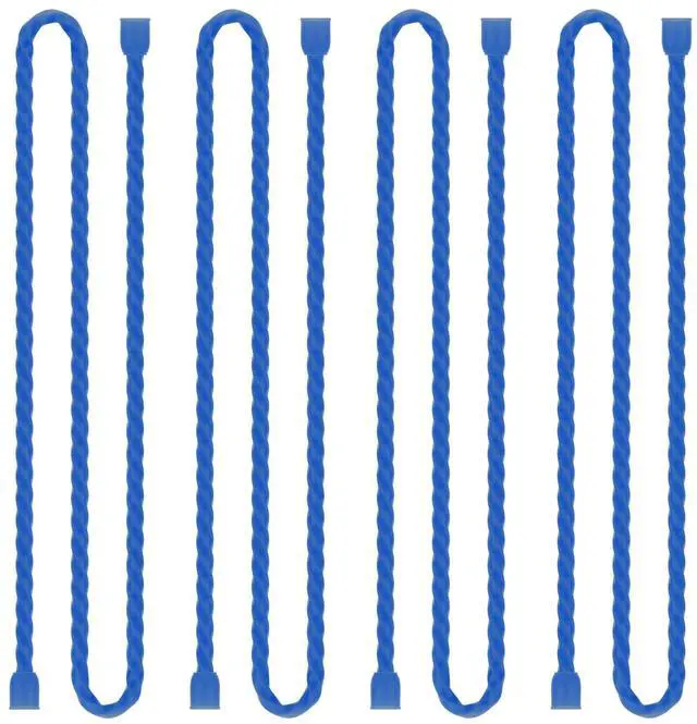 Main image of 4 PCS 32-Inch Silicone Cable Ties Dia 6.5mm Reusable Steel-Core Rubber Twist Ties Bendable Cable Ties for Bundling and Holding, All Purpose Cord Tie for Indoor and Outdoor (Blue)