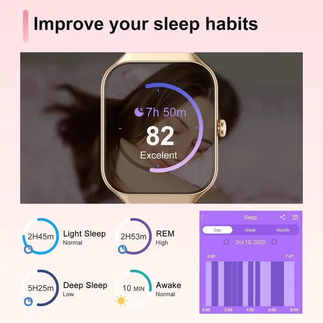 Alt view image 5 of 7 - Smart Watch for Men Women Answer/Make Calls, 1.96" HD Fitness Watch with Heart Rate Monitor Sleep Monitor, 113+ Sports Activity Trackers with Step Counter, IP68 Waterproof, Smartwatch for Android/iOS