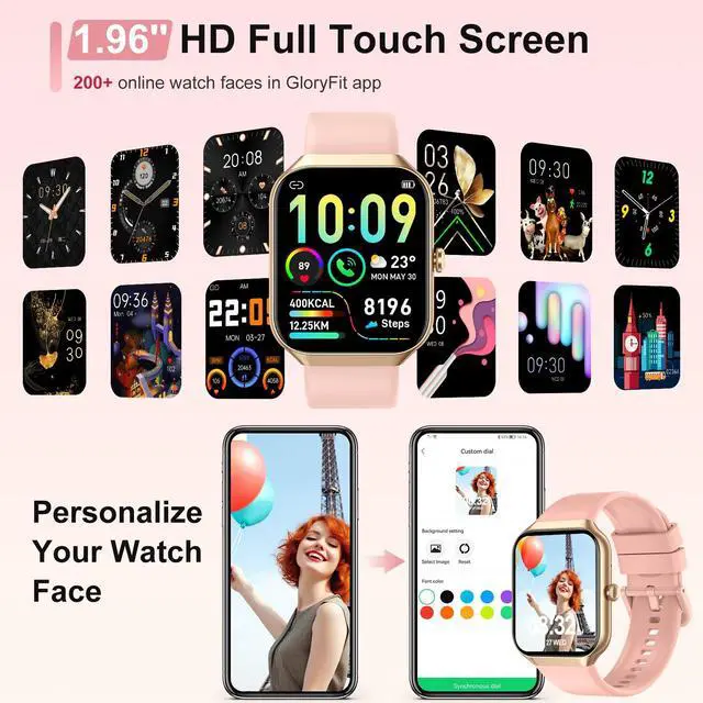Alt view image 3 of 7 - Smart Watch for Men Women Answer/Make Calls, 1.96" HD Fitness Watch with Heart Rate Monitor Sleep Monitor, 113+ Sports Activity Trackers with Step Counter, IP68 Waterproof, Smartwatch for Android/iOS
