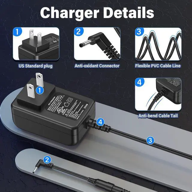 Alt view image 7 of 7 - 12V 3A Tablet Laptop Charger Compatible with Jumper EZbook X3 X4 S4 S5 2 3 | Power Cord AC Adapter Fit for Jumper EZbook 3S 3l Pro EZpad 6 Pro 3 Plus A5, Fits for Chuwi HeroBook Ubook AeroBook LapBook