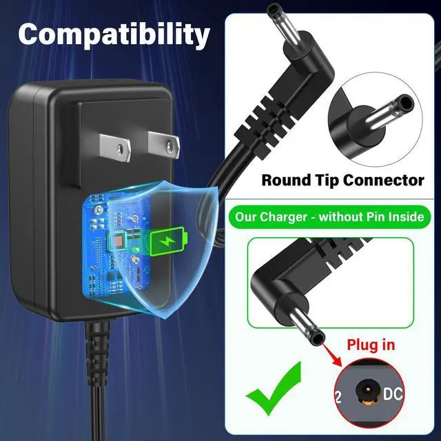 Alt view image 6 of 7 - 12V 3A Tablet Laptop Charger Compatible with Jumper EZbook X3 X4 S4 S5 2 3 | Power Cord AC Adapter Fit for Jumper EZbook 3S 3l Pro EZpad 6 Pro 3 Plus A5, Fits for Chuwi HeroBook Ubook AeroBook LapBook