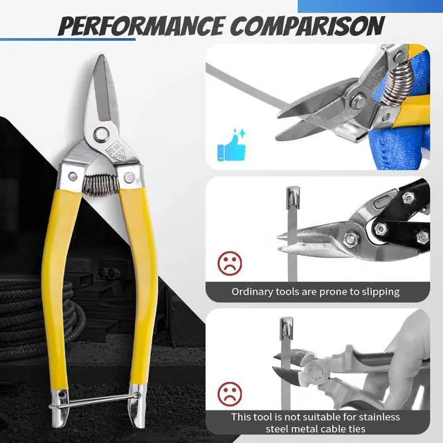 Alt view image 4 of 7 - Stainless Steel Cable Tie Gun Kit with 300PCS Metal Zip Ties, (100 Each of 6,8, 11.8 Inch) Heavy Duty Steel Metal Zip Ties Tool Set for Chain Link Fence, Exhaust Pipes, Automotive, Rebar & Fencing