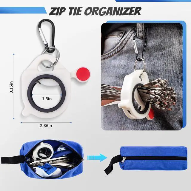 Alt view image 6 of 7 - Stainless Steel Cable Tie Gun Kit with 300PCS Metal Zip Ties, (100 Each of 6,8, 11.8 Inch) Heavy Duty Steel Metal Zip Ties Tool Set for Chain Link Fence, Exhaust Pipes, Automotive, Rebar & Fencing