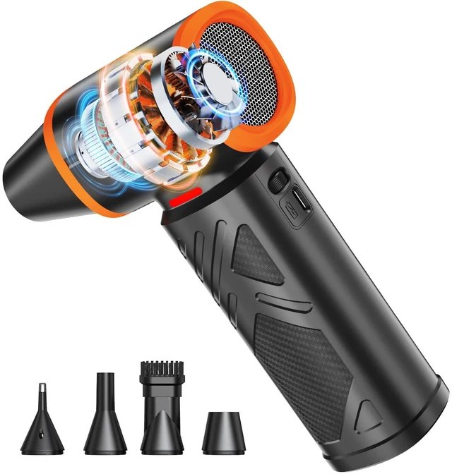 Main image of Compressed Air Duster, 360000RPM Electric Air Duster with 10000mAh Battery 350g/72m/s Maximum wind speed Adjustable Rechargeable, Replace Compressed Air Can for PC, Keyboard, Home, Outdoors