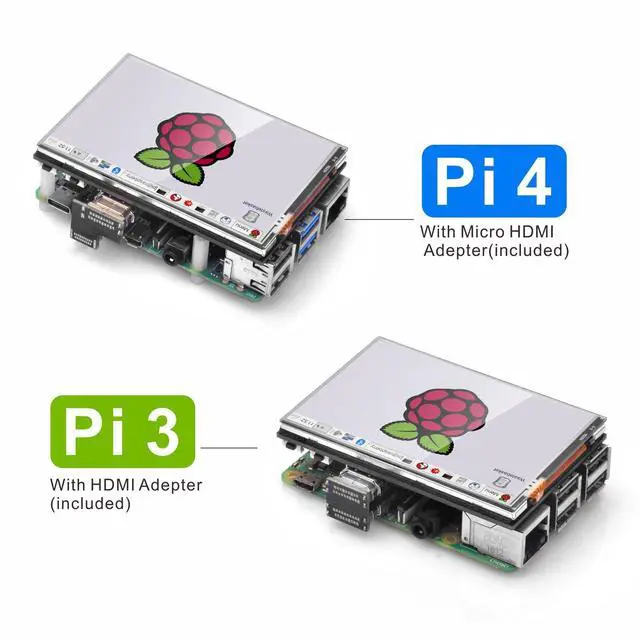 Alt view image 2 of 7 - 3.5" HDMI LCD Touch Screen for Raspberry Pi 5 4 3 2 with Stylus Pen
