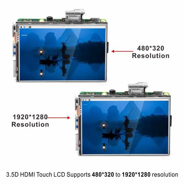 Alt view image 3 of 7 - 3.5" HDMI LCD Touch Screen for Raspberry Pi 5 4 3 2 with Stylus Pen