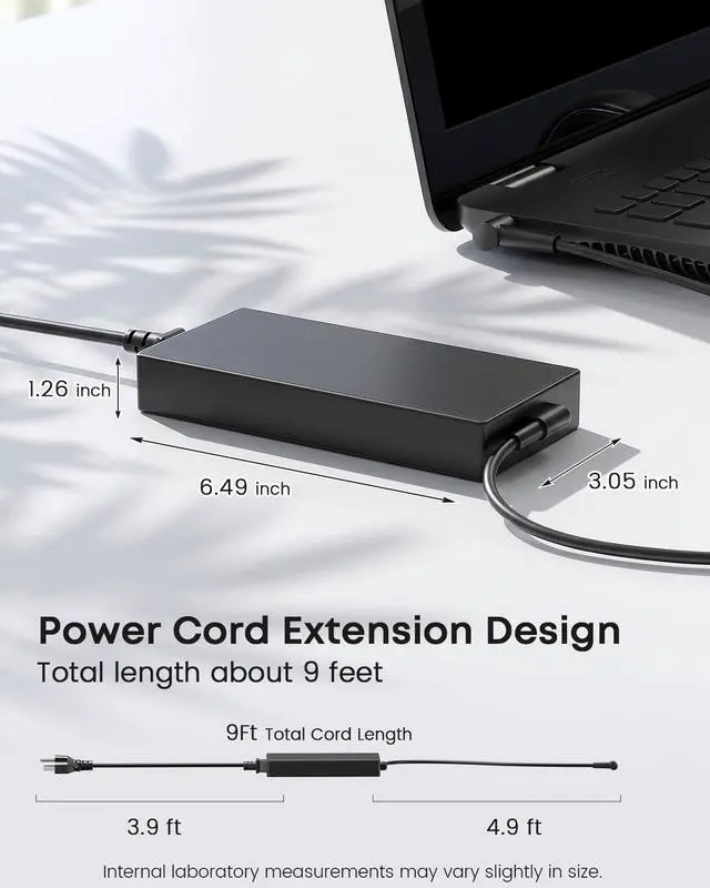 Alt view image 3 of 5 - 150W 180W Charger Fit for Asus Rog Zephyrus G14 GA401 Tuf F15 F17 | Compatible with Zephyrus G15 GA502, Rog Strix G531 G731 GL531, Tuf A17 A15, FX506 FX505 FX706, FA706 FA506, 6.0x3.7mm