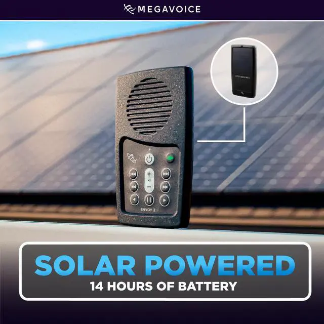 Alt view image 6 of 7 - Spanish Reina Valera 1960 (RVR60) Solar Audio Bible Player | Handheld, Bookmarking Ability, 12-Hour Battery Life, Headphones and USB-C Charger Included