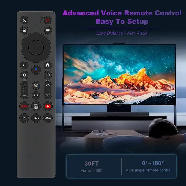 Alt view image 3 of 7 - RC813A Replacement Voice Remote Control Compatible with TCL Google Smart TV | QM6K QM7K Series QD-Mini LED 4K UHD 55QM7K 50QM6K 65QM7K 75QM7K 85QM7K 98QM7K 55QM6K 65QM6K 75QM6K 85QM6K 98QM6K 2025