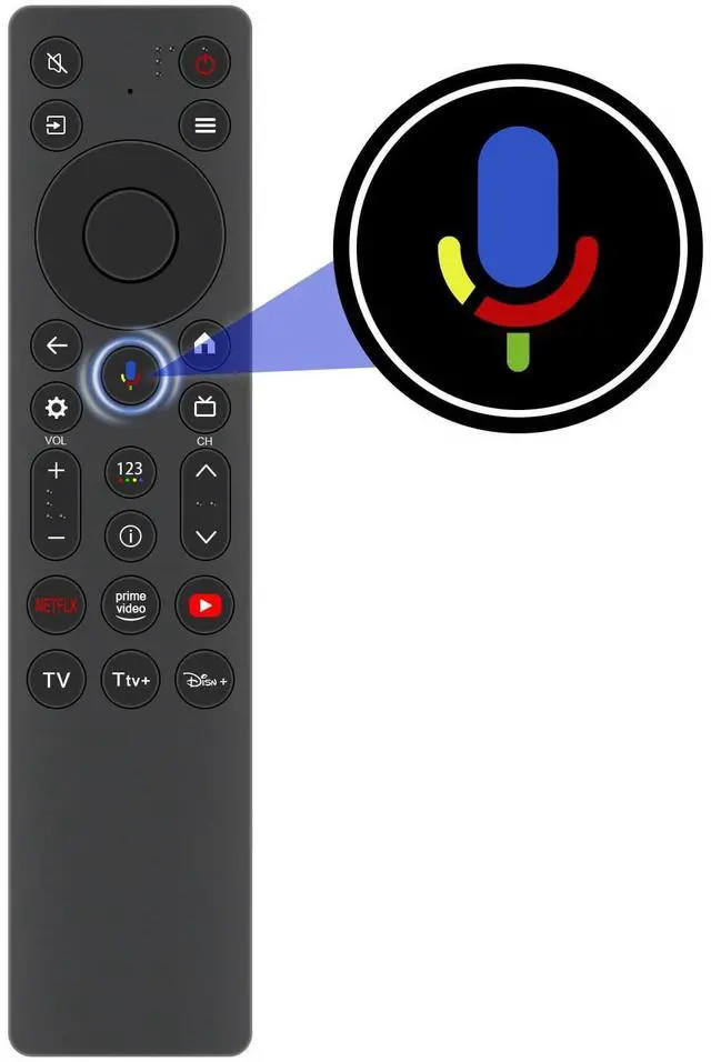 Alt view image 4 of 7 - RC813A Replacement Voice Remote Control Compatible with TCL Google Smart TV | QM6K QM7K Series QD-Mini LED 4K UHD 55QM7K 50QM6K 65QM7K 75QM7K 85QM7K 98QM7K 55QM6K 65QM6K 75QM6K 85QM6K 98QM6K 2025