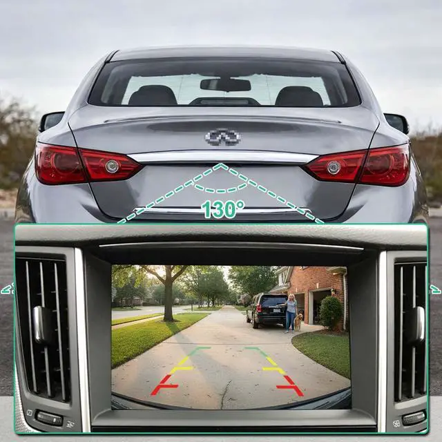 Alt view image 3 of 7 - 28442-4GA0B 4PIN Rear View Camera Replacement for Infiniti Q50 w/o AVM 2014-2019 & Infiniti Q50 Hybrid w/o AVM 2014-2018, OE Backup Cam Replaces 28442-4GA1B, 284424GA0B, 284424GA1B by