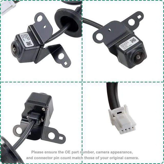 Alt view image 6 of 7 - 28442-4GA0B 4PIN Rear View Camera Replacement for Infiniti Q50 w/o AVM 2014-2019 & Infiniti Q50 Hybrid w/o AVM 2014-2018, OE Backup Cam Replaces 28442-4GA1B, 284424GA0B, 284424GA1B by