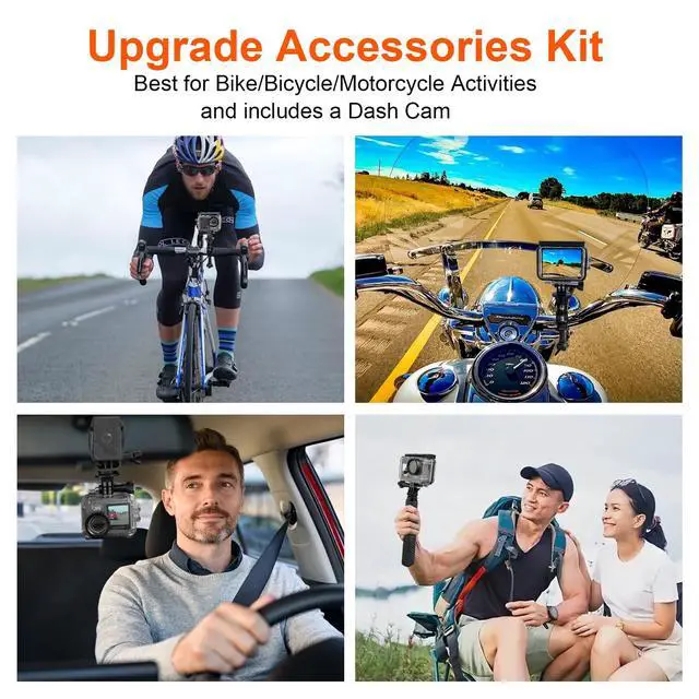 Alt view image 7 of 7 - Action Camera 5K 30FPS 20MP Waterproof Camera 100FT Underwater EIS Sports Cam with Touch Screen, 170° Wide Angle, Remote Control, WiFi, 5X Zoom for Snorkeling, Diving, Cycling, and Vlogging