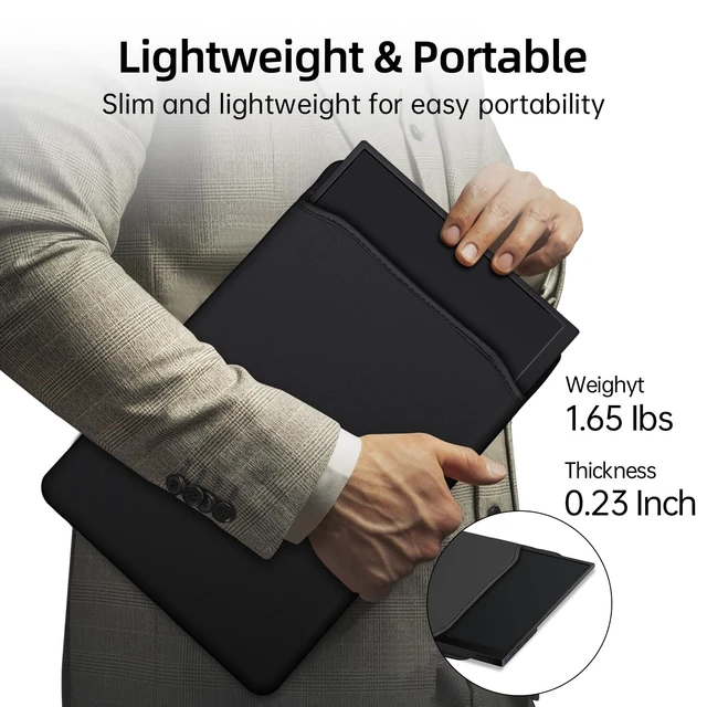 Alt view image 6 of 7 - Portable Monitor 15.6'', 1080P FHD Ultra Slim Travel Monitor with Built-in Kickstand & Speaker & Protective Sleeve, USB C HDMI, Perfect for Laptop Mac Tablet Phone Xbox Switch PS5