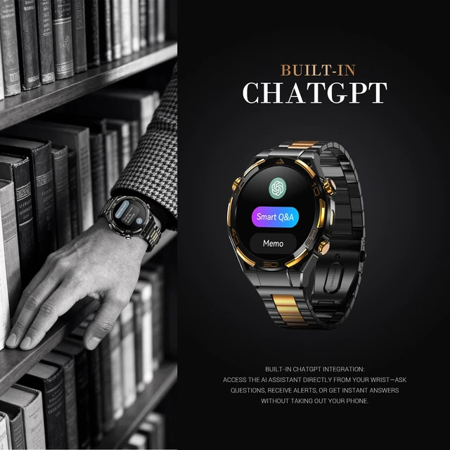Alt view image 4 of 7 - Smart Watches for Men with GPS, 1.43AMOLED Screen Luxury Men's Watch with LED Flashlight & Compass,ChatGPT/7-Day Battery/IP68 Waterproof/Heart Monitor, 120+ Workout Modes for Android iPhone(2 Bands)