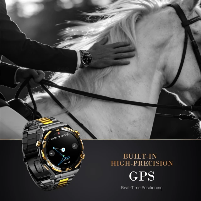 Alt view image 3 of 7 - Smart Watches for Men with GPS, 1.43AMOLED Screen Luxury Men's Watch with LED Flashlight & Compass,ChatGPT/7-Day Battery/IP68 Waterproof/Heart Monitor, 120+ Workout Modes for Android iPhone(2 Bands)