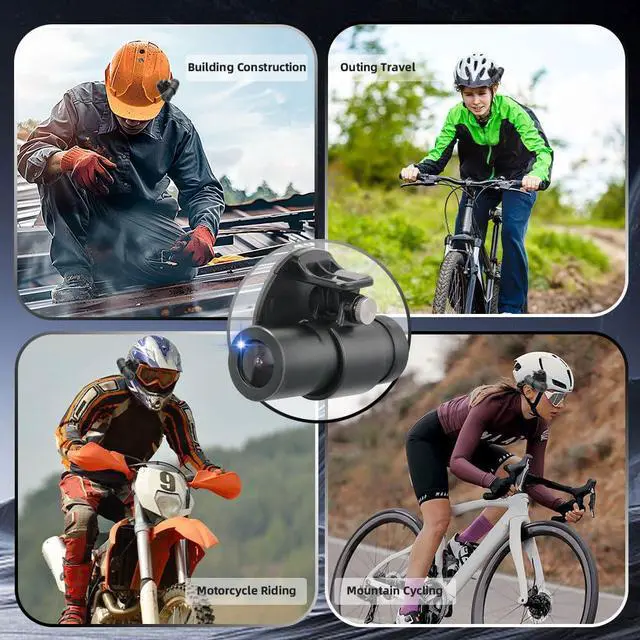 Alt view image 2 of 7 - Helmet Camera, WiFi HD 1080P 150° Wide Angle Lens Intelligent Vibration Detection Power on/Off, Starlight Night Vision Waterpoof Bike Motorcycle Helmet Dash Camera, G-Sensor (Black)