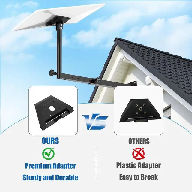 Alt view image 7 of 7 - Adjustable Starlink Gen 3 Mount, 360° Rotatable Starlink Pole Mounting Kit Compatible with V3 Starlink Standard Dish (Length-27.5 inch)