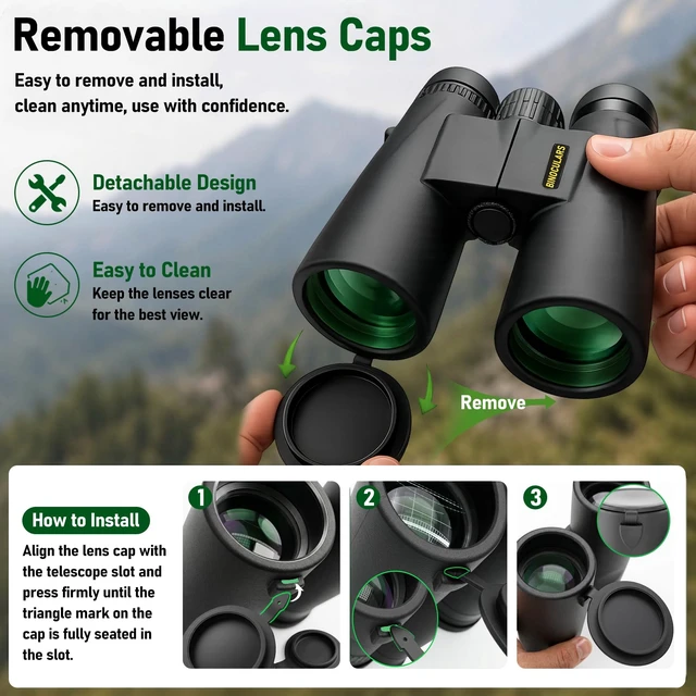 Alt view image 6 of 7 - 12x42 Binoculars for Adults, HD BAK4 Prism for Bird Watching High Powered Large Eyepiece, Lightweight Design for Travel, Hunting, Camping and Sports with Clear Viewing Experience