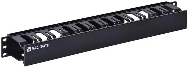 Main image of 1U 19 Inch Plastic Server Rack Mount Cable Management Duct Raceway with Panel Cover