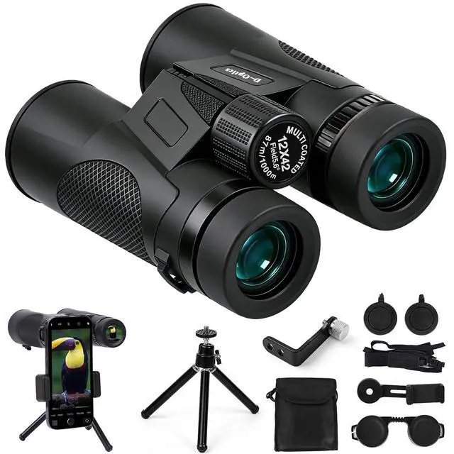 Main image of 12x42 HD Binoculars for Adults High Powered with Phone Adapter Tripod | Bird Watching Binoculars Compact BAK4 Prism FMC Lens Waterproof Low Light Vision Binoculars for Cruise Ship,Hunting,Hiking