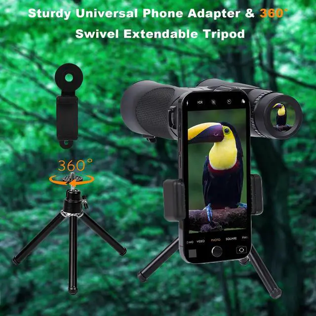 Alt view image 5 of 7 - 12x42 HD Binoculars for Adults High Powered with Phone Adapter Tripod | Bird Watching Binoculars Compact BAK4 Prism FMC Lens Waterproof Low Light Vision Binoculars for Cruise Ship,Hunting,Hiking